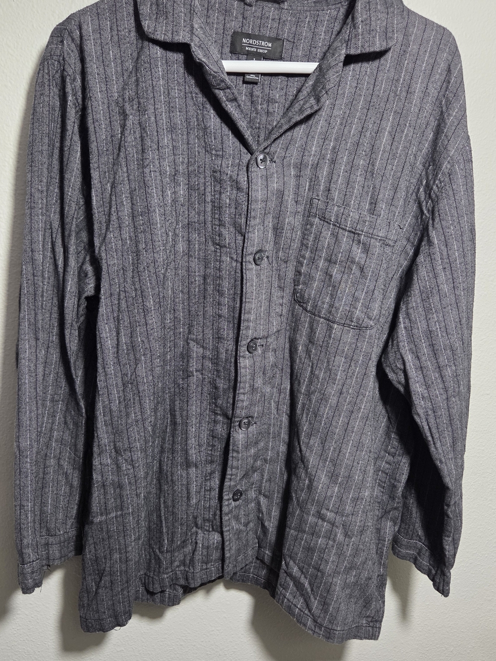 Nordstrom Men’s Gray Pinstripe Button-Up Shirt